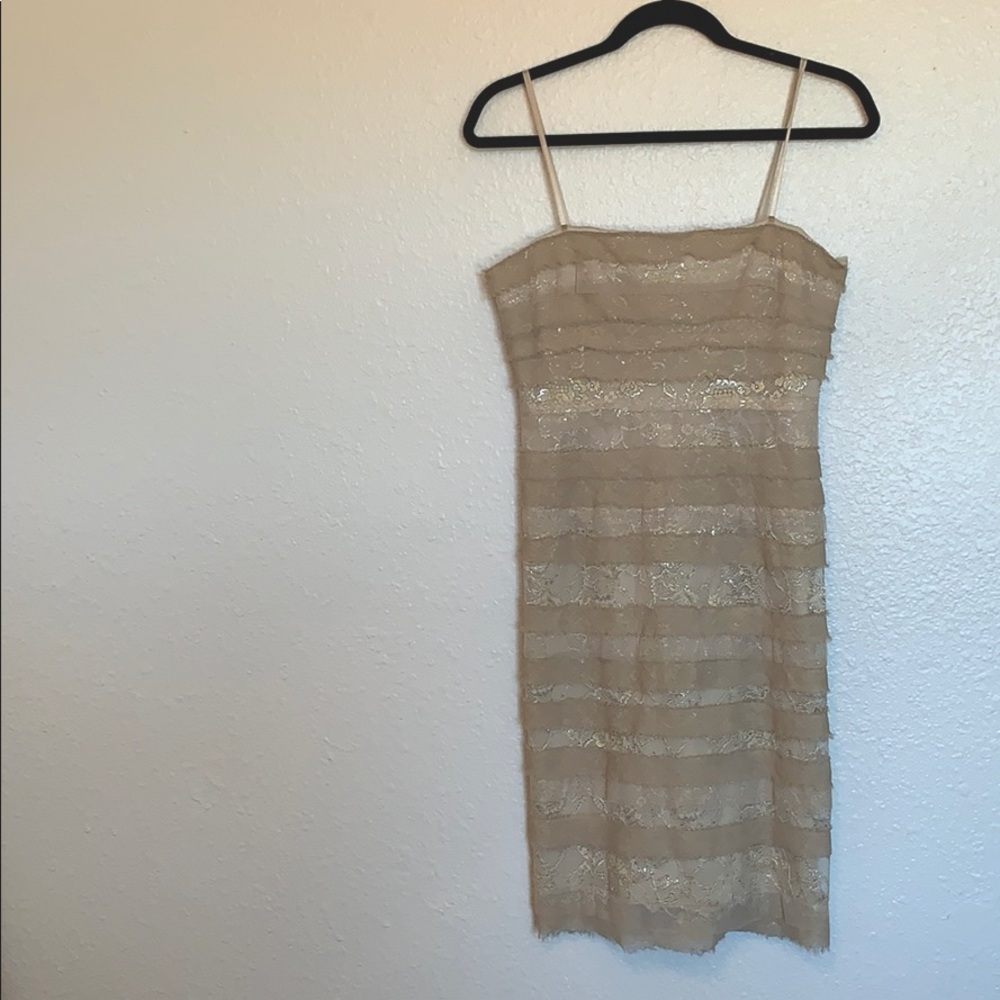 BCBG MaxAzria Gold Cocktail Dress SIZE M